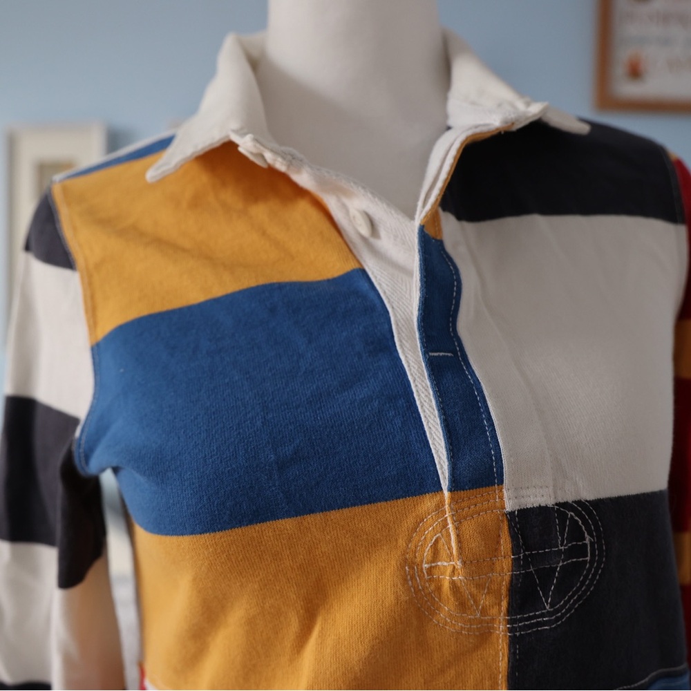Ralph Lauren Multicolor Patchwork Rugby polo Shirt vintage - Picture 2 of 4